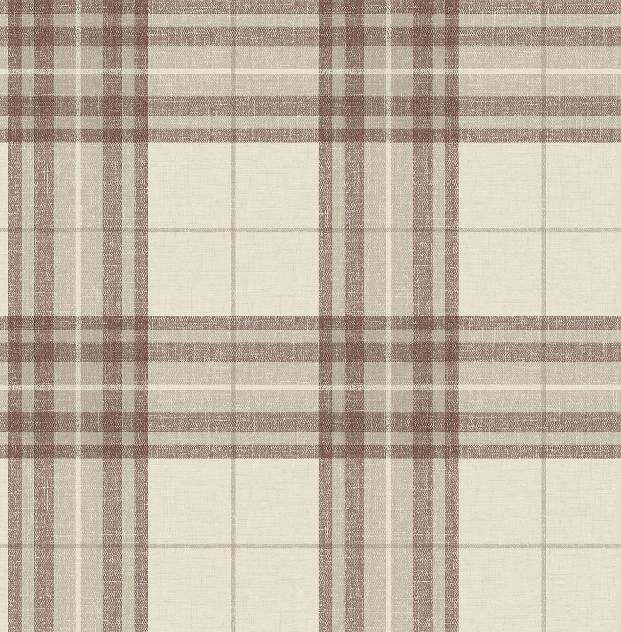 Chesapeake 4192-27696 Cabin Check Rust Plaid Wallpaper