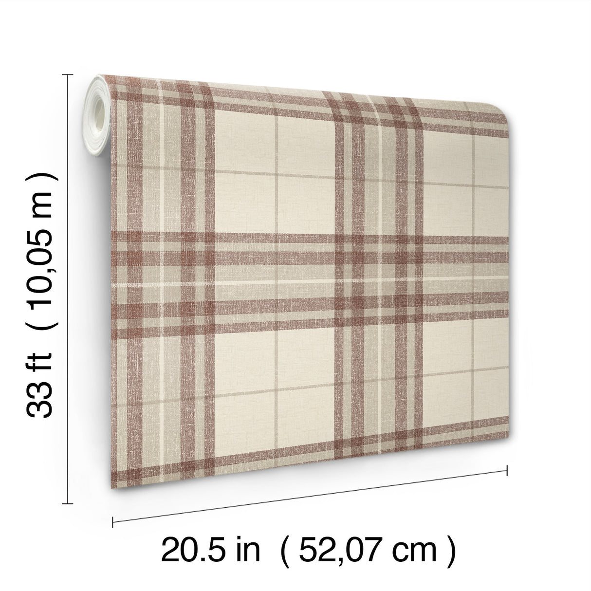 Chesapeake 4192-27696 Cabin Check Rust Plaid Wallpaper