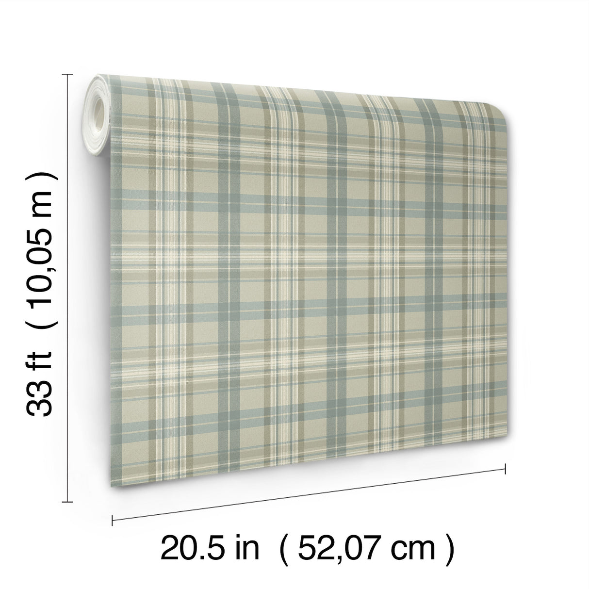 Chesapeake 4192-330217 Austin Sage Plaid Wallpaper
