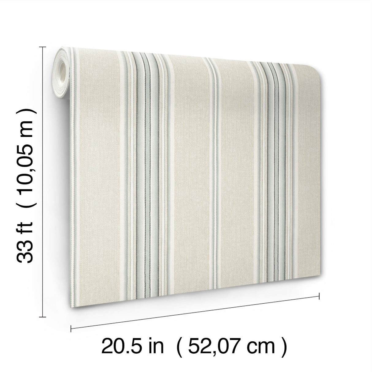 Chesapeake 4192-83122 Calvados Turquoise Linen Stripe Wallpa