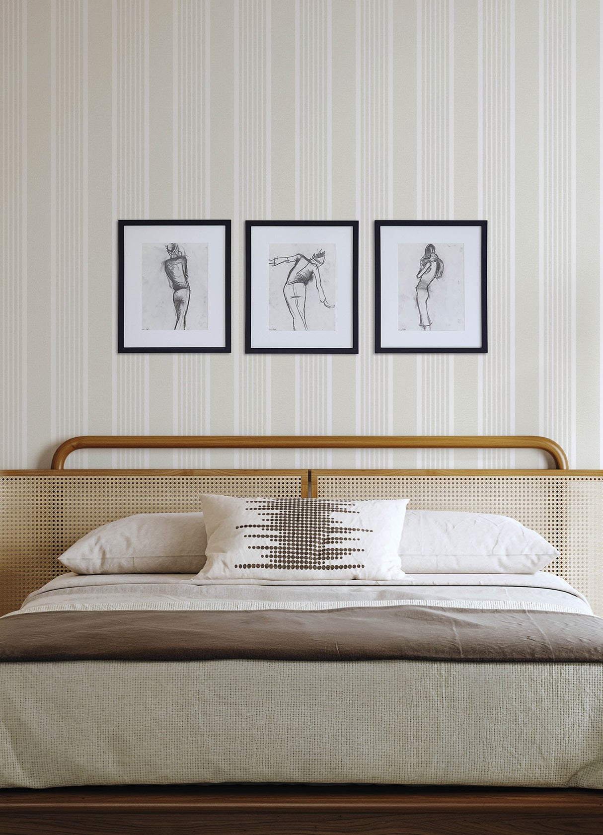 Chesapeake 4192-83433 Bingley Beige Embellished Stripe Wallp