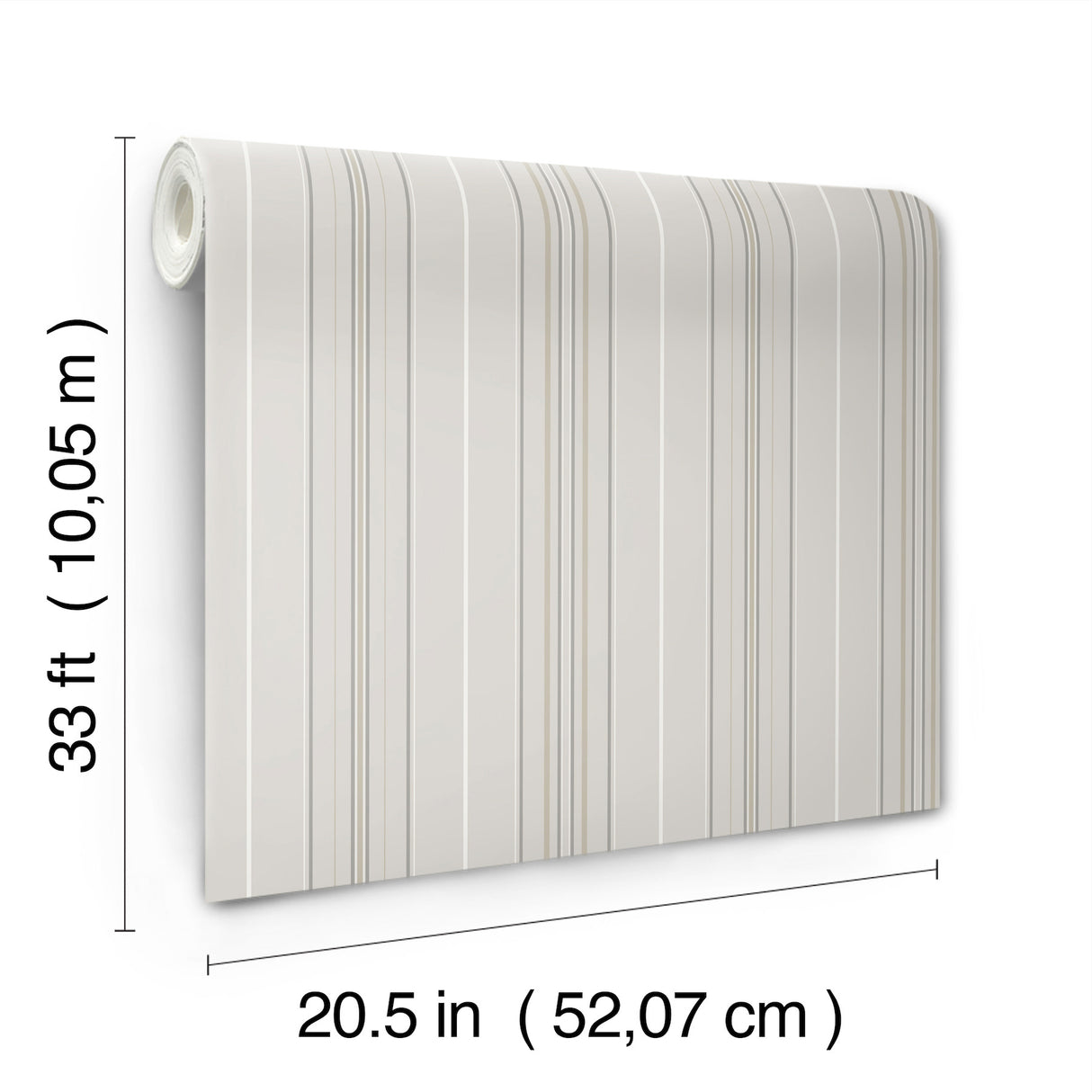 Chesapeake 4192-83451 Lascelle Light Grey Modern Pinstripe W