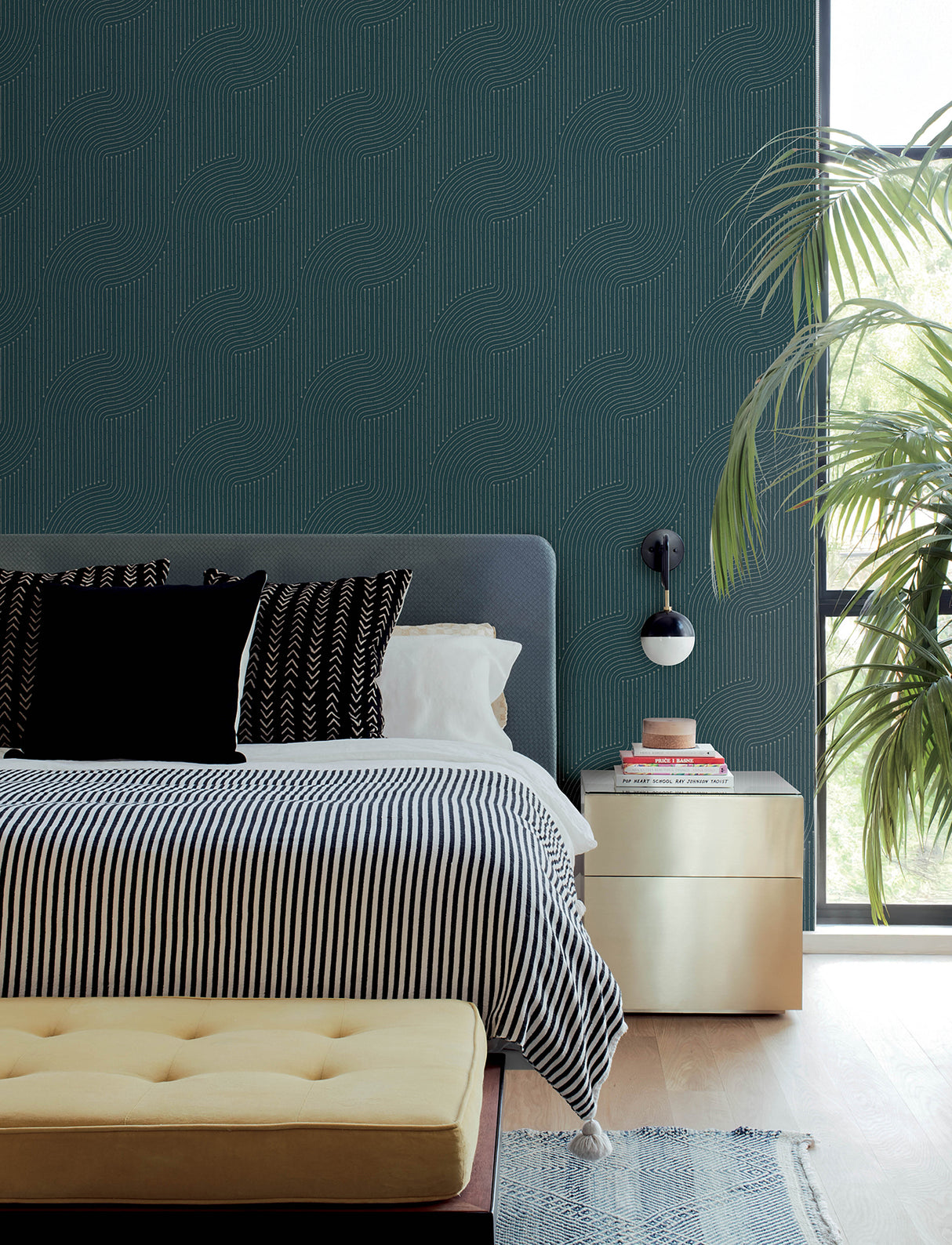 A-Street Prints 4198-27806 Braddock Teal Rhythmic Flow Wallp