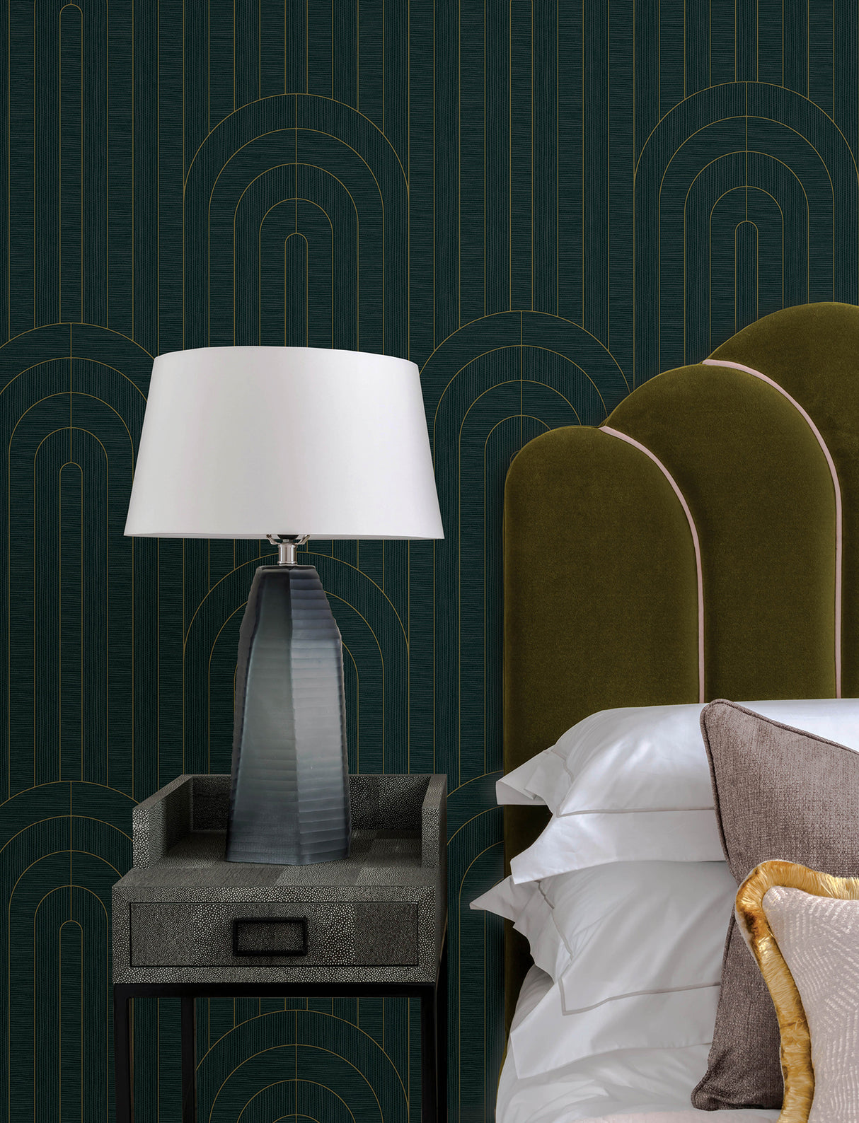 A-Street Prints 4198-27824 Declan Teal Textured Arches Wallp