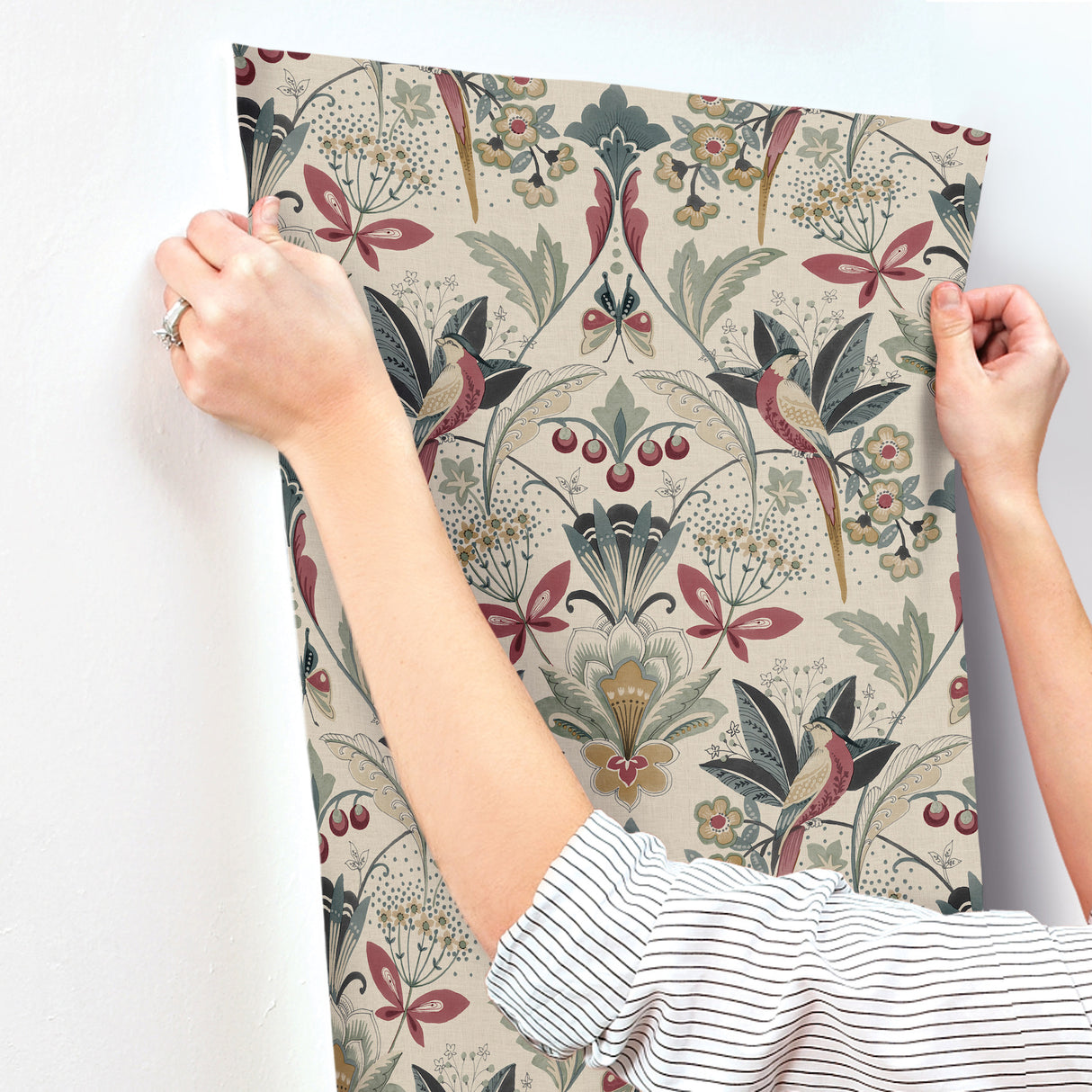 A-Street Prints 4198-27836 Bernadette Merlot Garden Wilderne