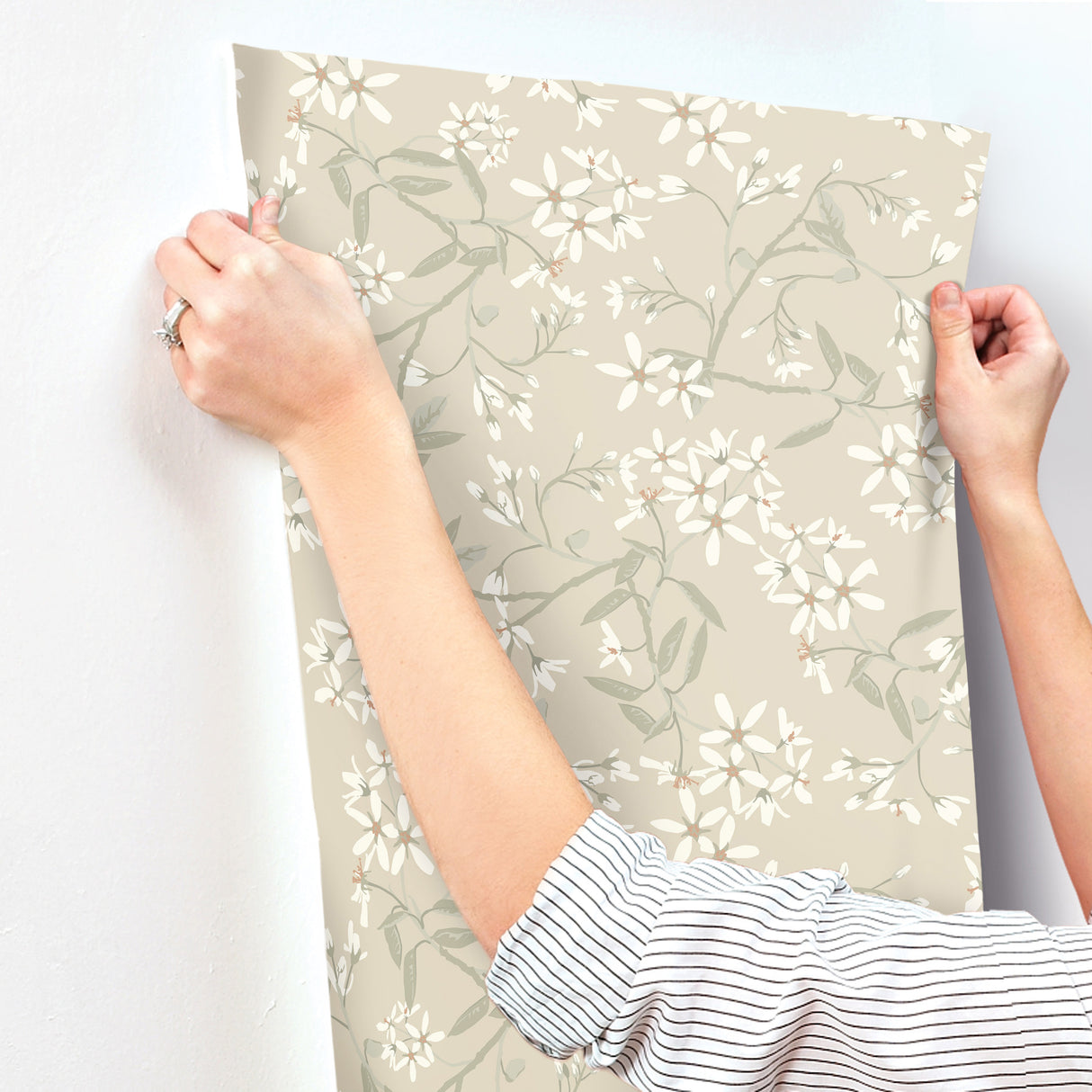 A-Street Prints 4201-20112 Paradis Beige Bouquet Toss Wallpa