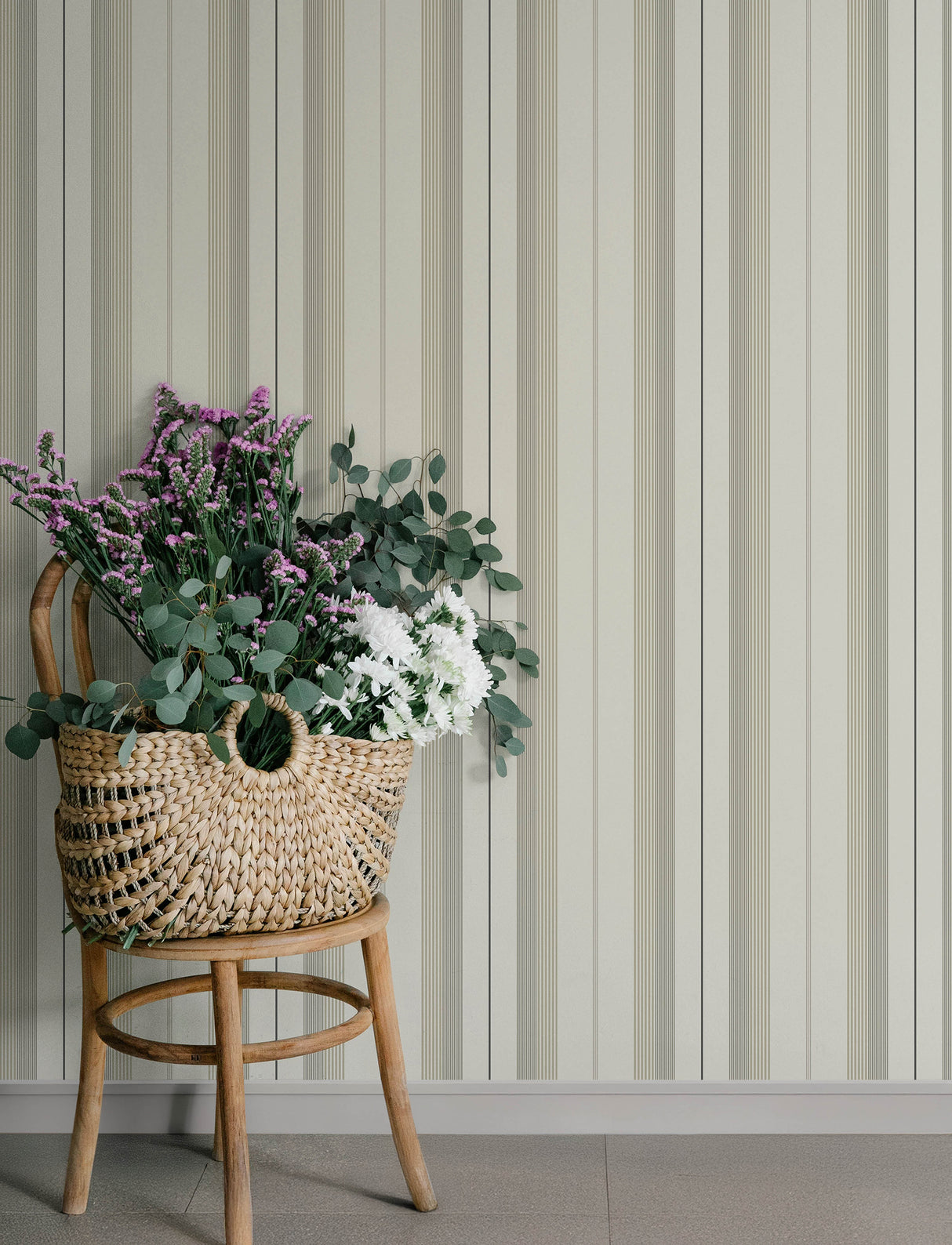 A-Street Prints 4201-20118 Herrgård Neutral Stripe Wallpaper