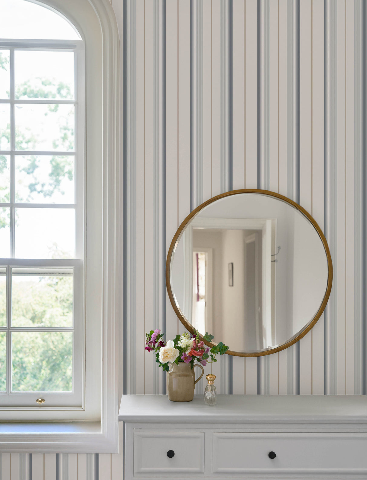 A-Street Prints 4201-20119 Herrgård Light Blue Stripe Wallpa