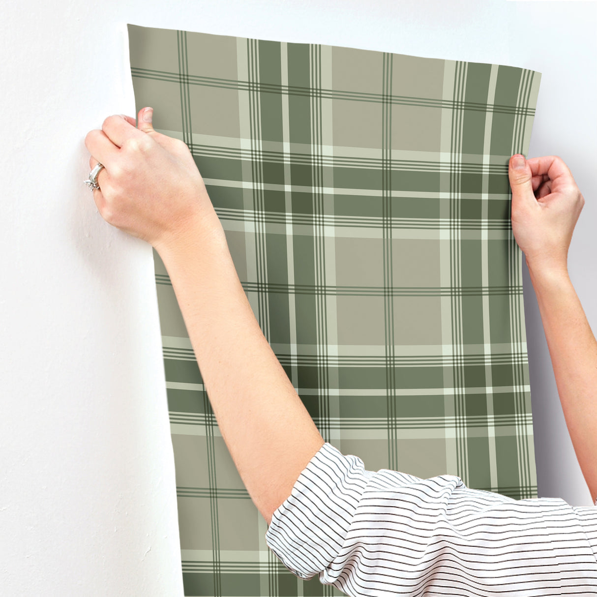 A-Street Prints 4201-20131 Emma Evergreen Plaid Wallpaper