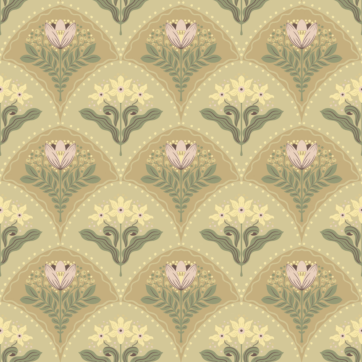 A-Street Prints 4201-48015 Maj Light Brown Floral Damask Wal