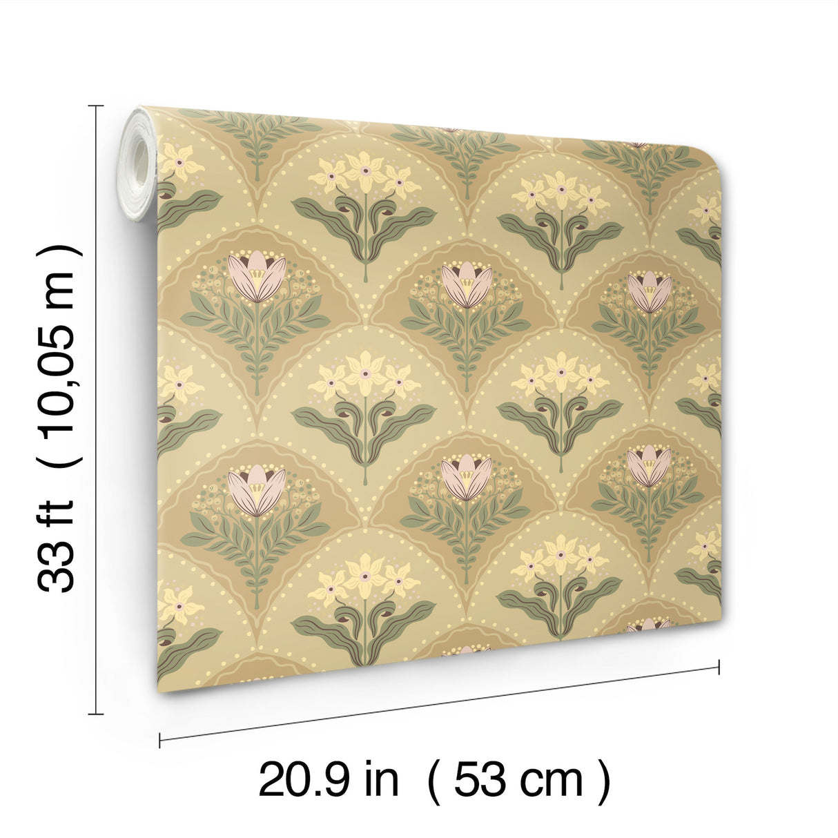 A-Street Prints 4201-48015 Maj Light Brown Floral Damask Wal