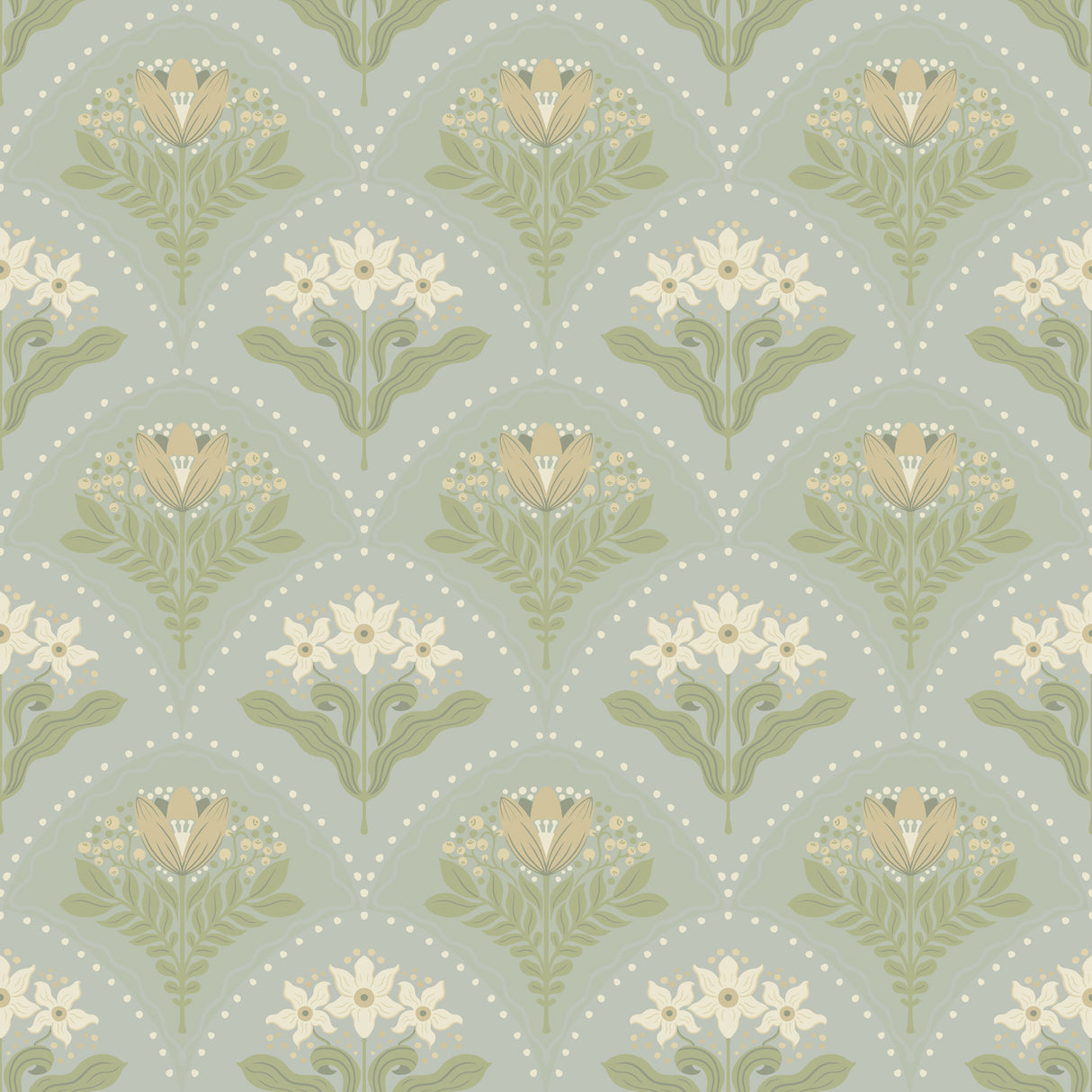 A-Street Prints 4201-48016 Maj Sky Blue Floral Damask Wallpa