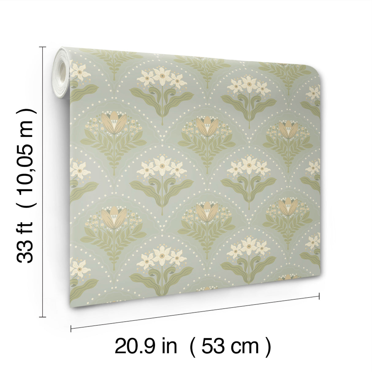 A-Street Prints 4201-48016 Maj Sky Blue Floral Damask Wallpa