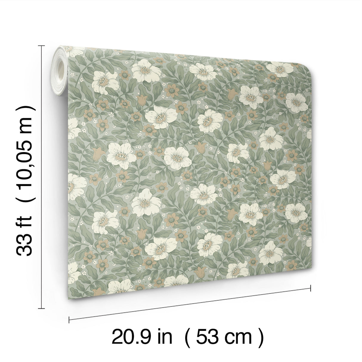 A-Street Prints 4201-48020 Maggan Sea Green Floral Trail Wal