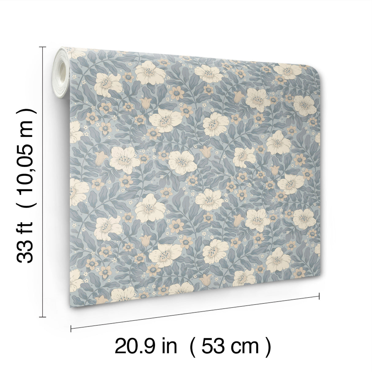 A-Street Prints 4201-48023 Maggan Blue Floral Trail Wallpape
