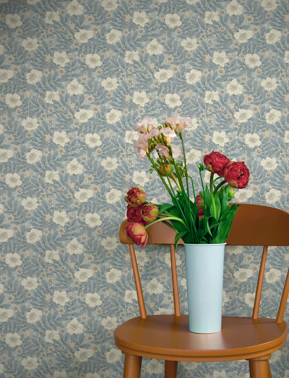 A-Street Prints 4201-48023 Maggan Blue Floral Trail Wallpape