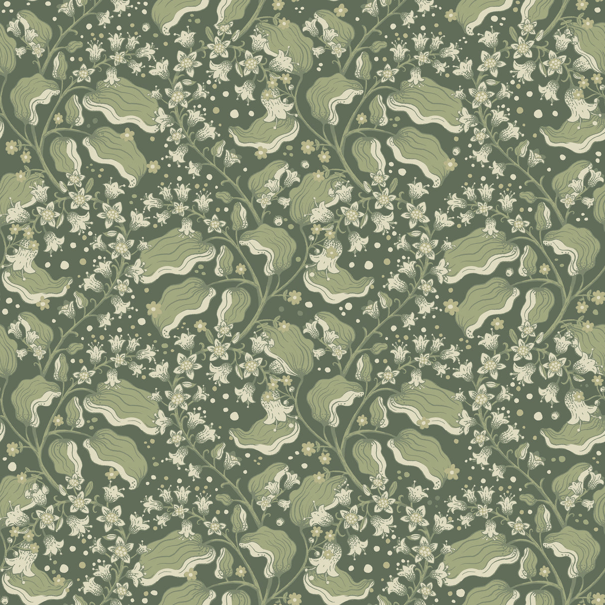 A-Street Prints 4201-48026 Syren Evergreen Dainty Floral Wal