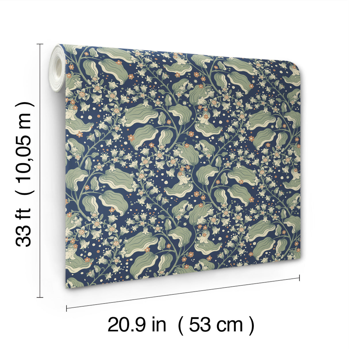A-Street Prints 4201-48027 Syren Navy Dainty Floral Wallpape