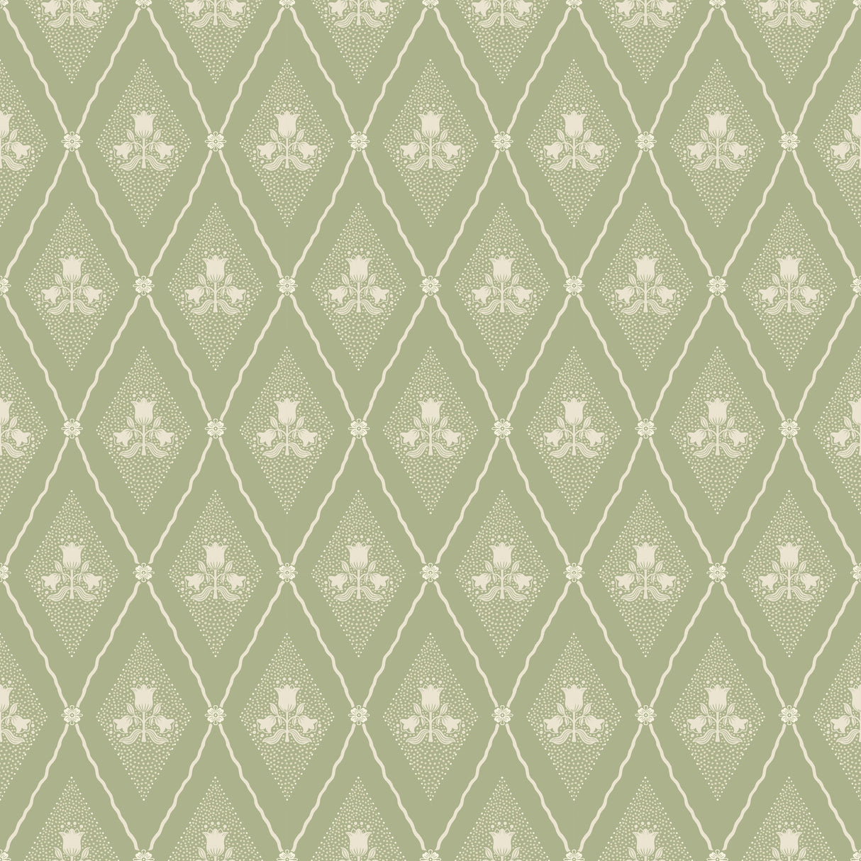 A-Street Prints 4201-48030 Alma Moss Diamond Floral Wallpape