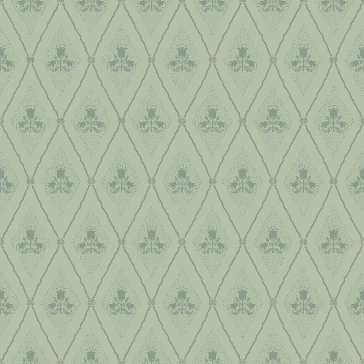 A-Street Prints 4201-48031 Alma Mint Diamond Floral Wallpape
