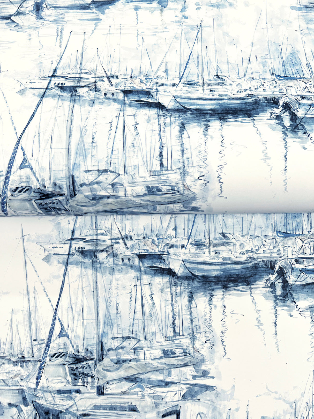 Ronald Redding 4211-83511 Yacht Club Blue Scenic Wallpaper