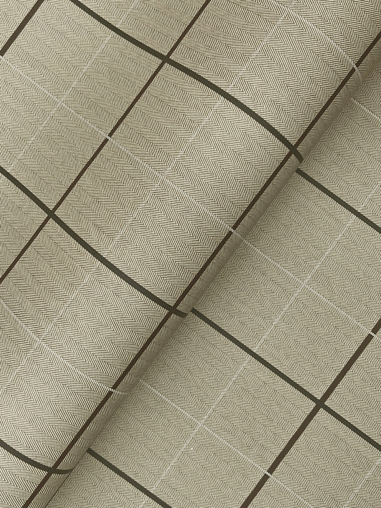 Ronald Redding 4211-83514 Tattersall Brown Plaid Wallpaper