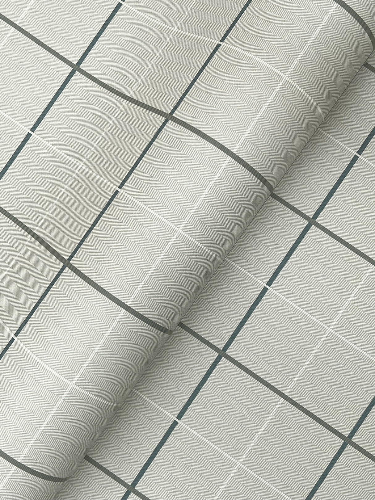 Ronald Redding 4211-83515 Tattersall Grey Plaid Wallpaper