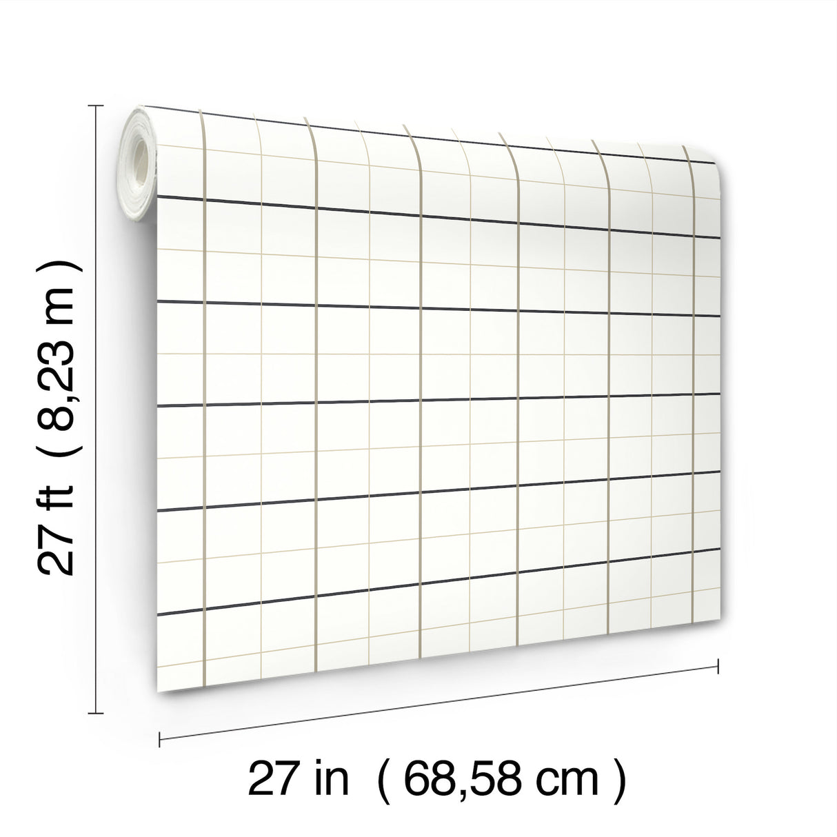 Ronald Redding 4211-83519 Tattersall White Plaid Wallpaper