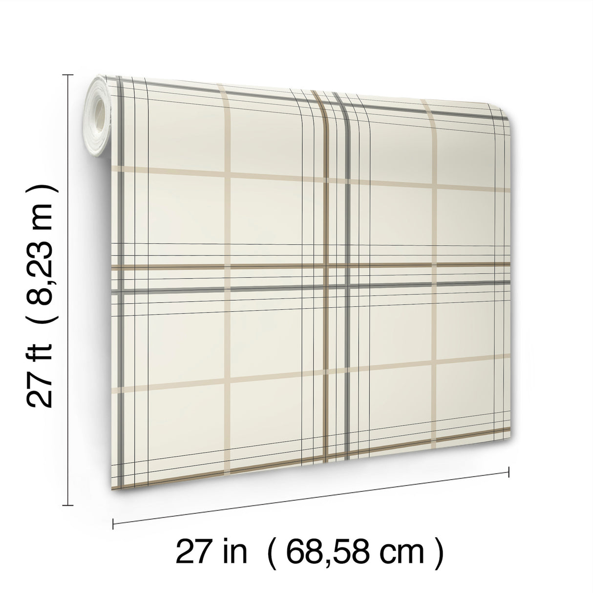 Ronald Redding 4211-83532 Lakeside Plaid Beige Tailored Wall