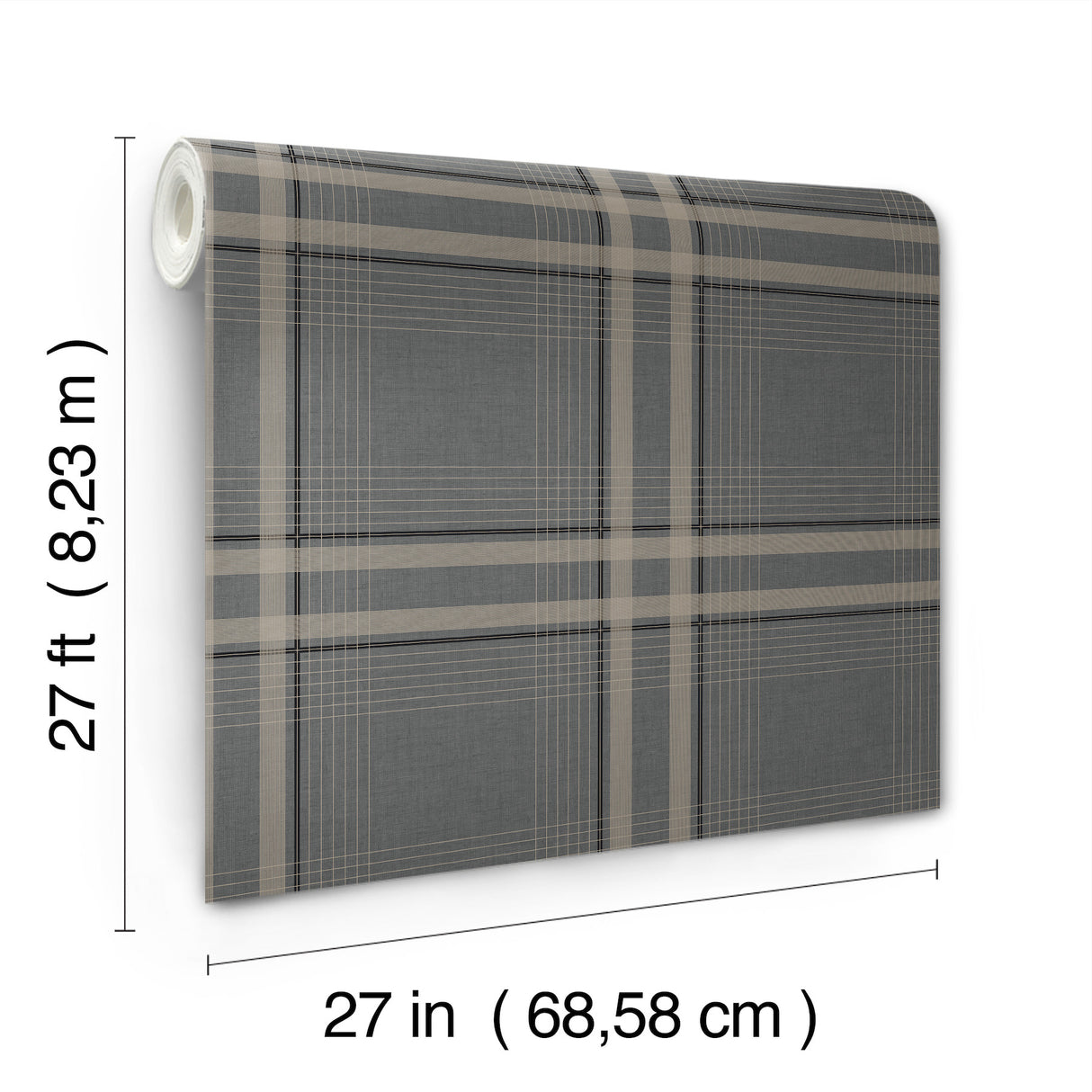 Ronald Redding 4211-83565 Country Club Plaid Charcoal Faux L