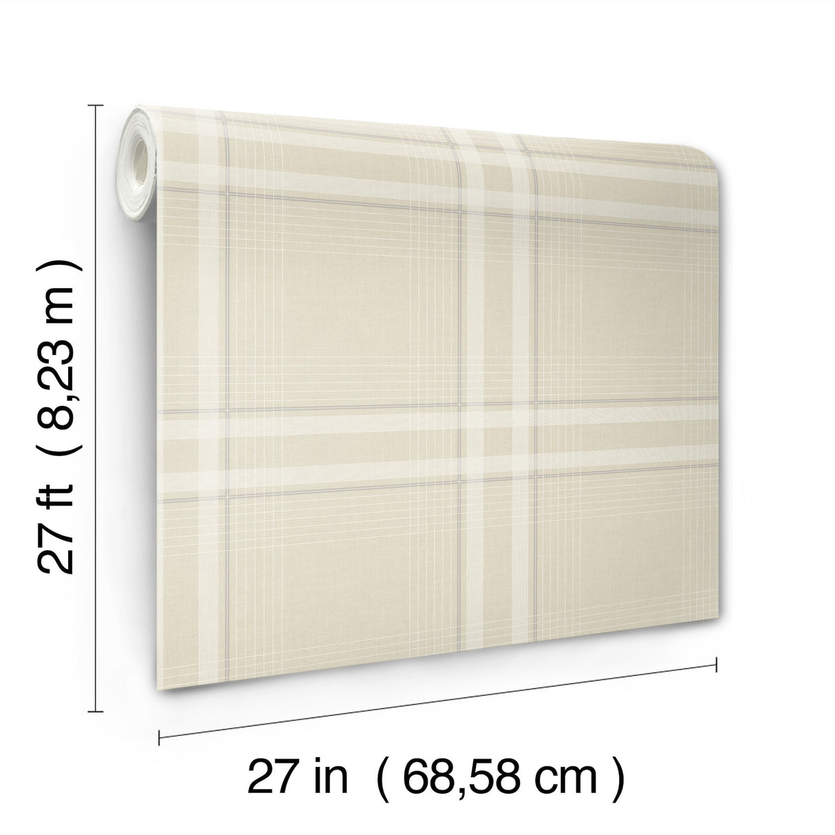 Ronald Redding 4211-83566 Country Club Plaid Beige Faux Line