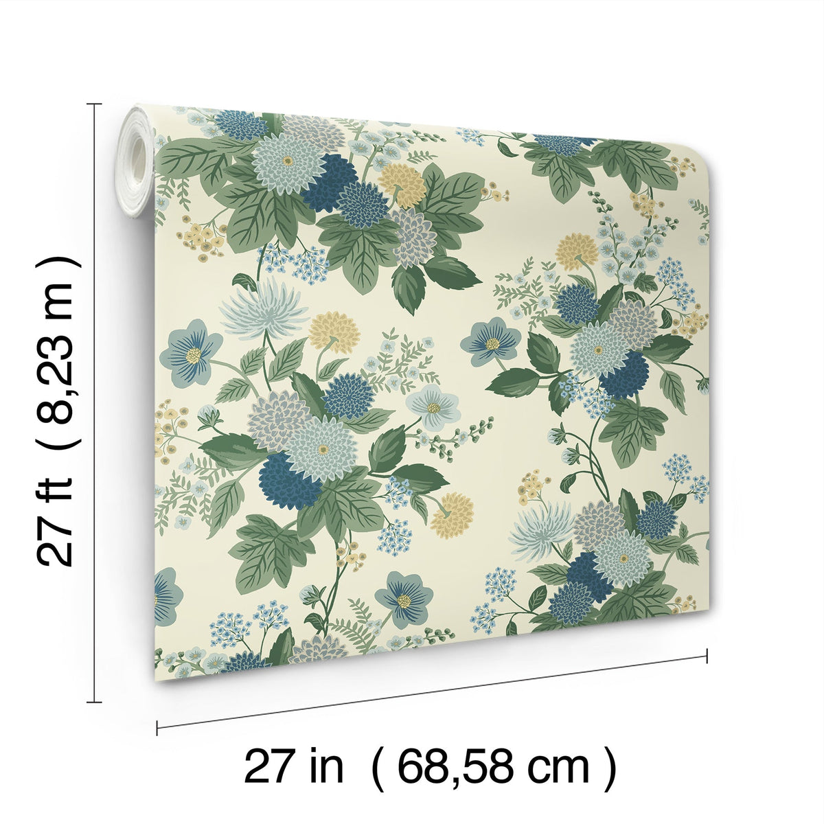 Rifle Paper Co. 4212-84362 Dahlia Linen & Blue Wallpaper