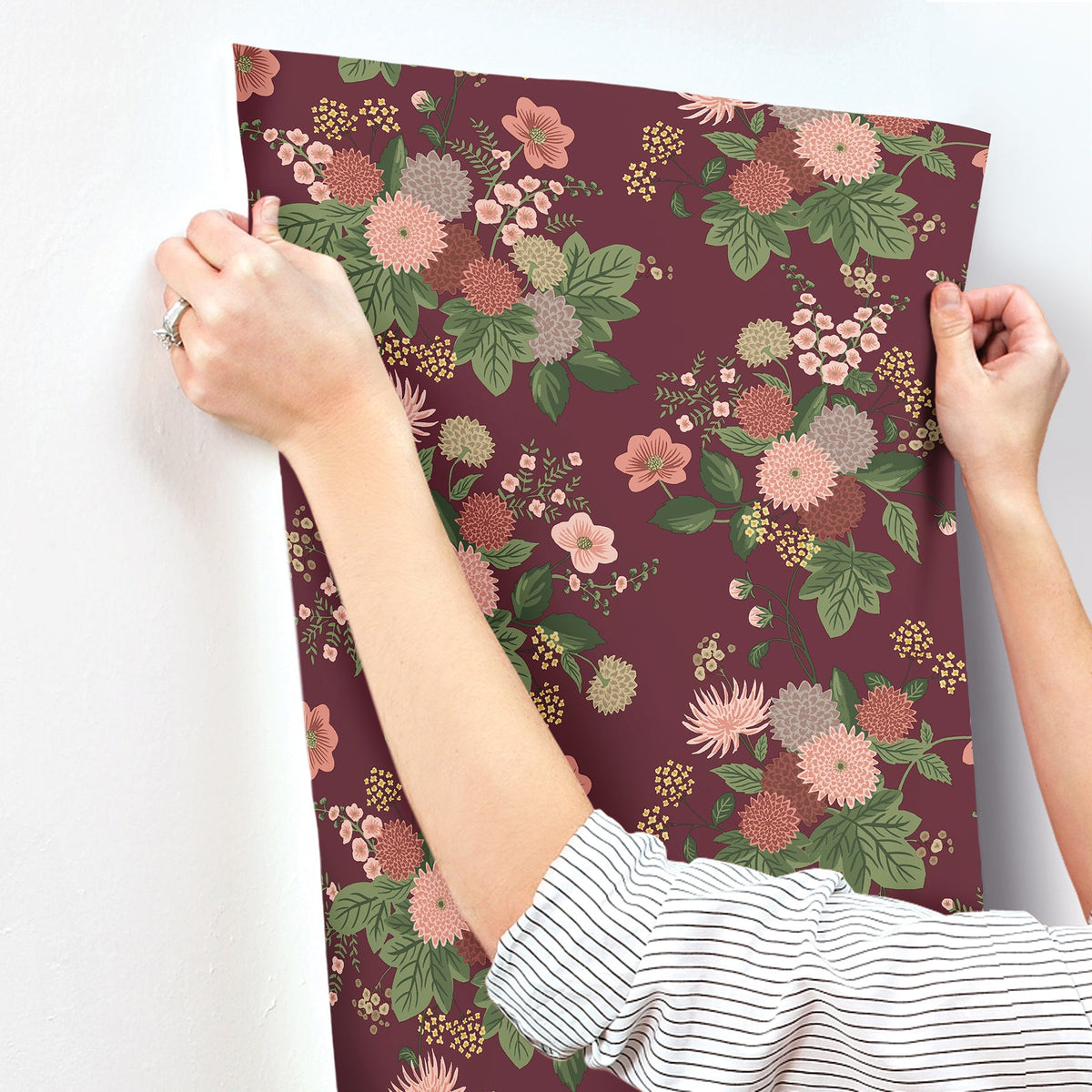 Rifle Paper Co. 4212-84363 Dahlia Burgundy Wallpaper