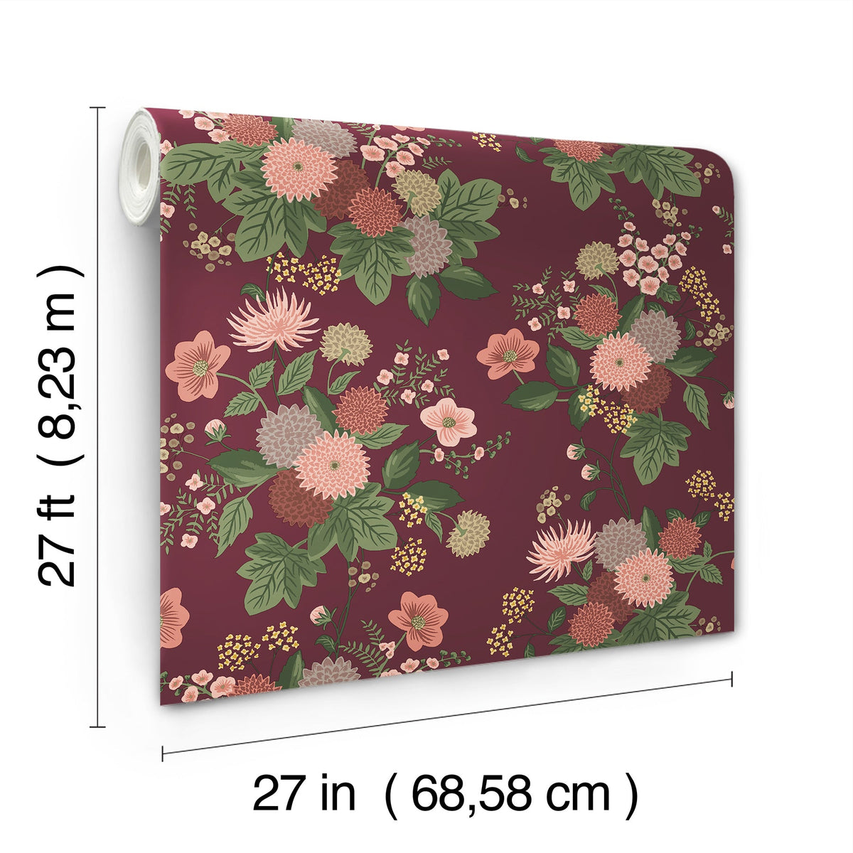 Rifle Paper Co. 4212-84363 Dahlia Burgundy Wallpaper