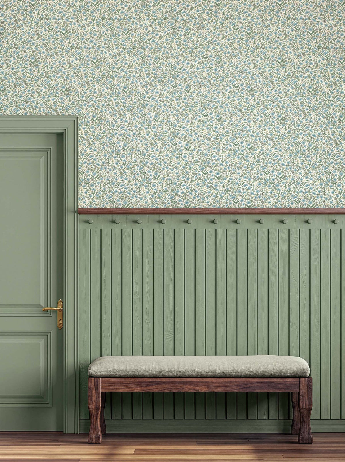 Rifle Paper Co. 4212-84367 Sylvie Blue Wallpaper