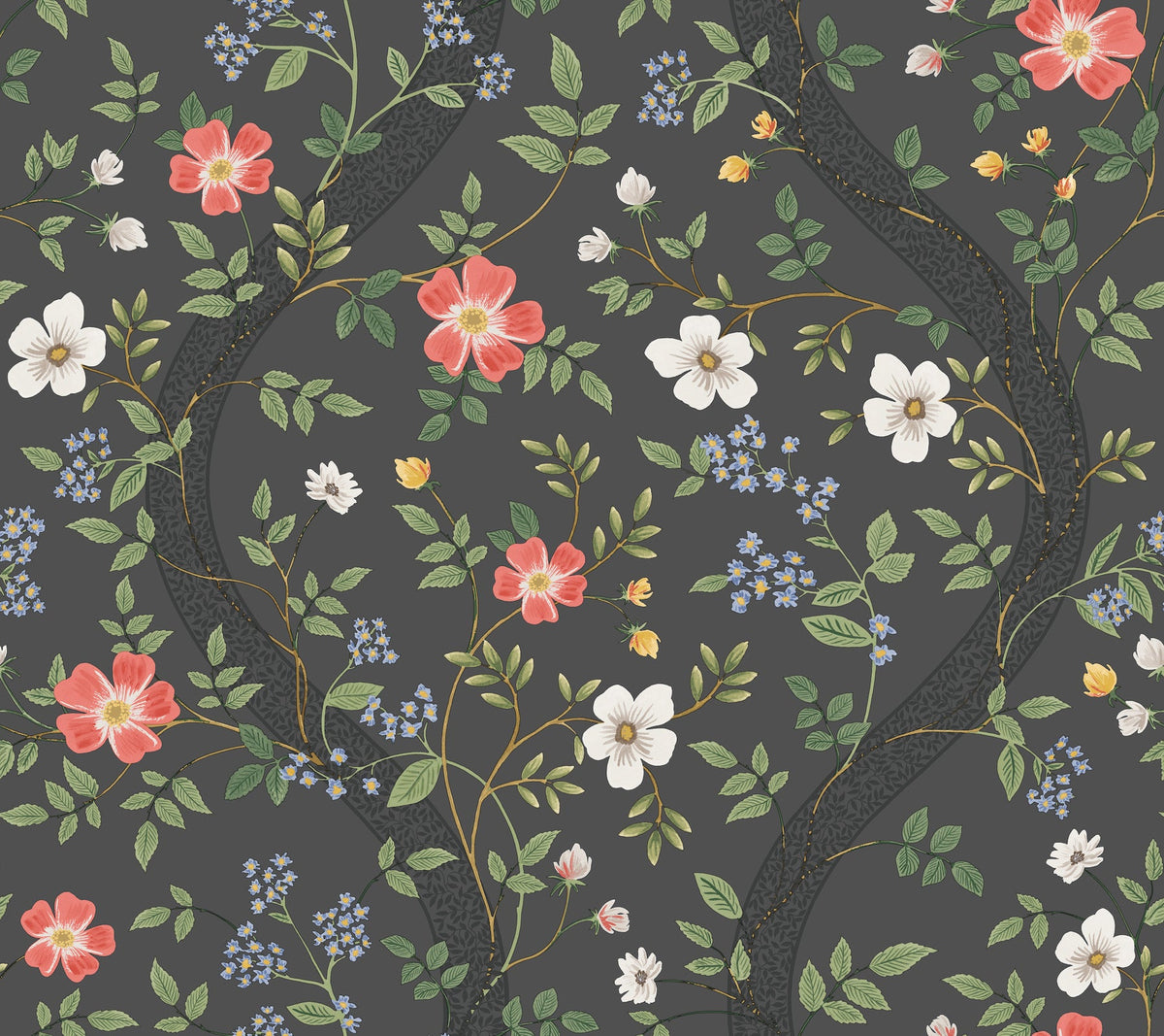 Rifle Paper Co. 4212-84385 Waverly Charcoal Wallpaper