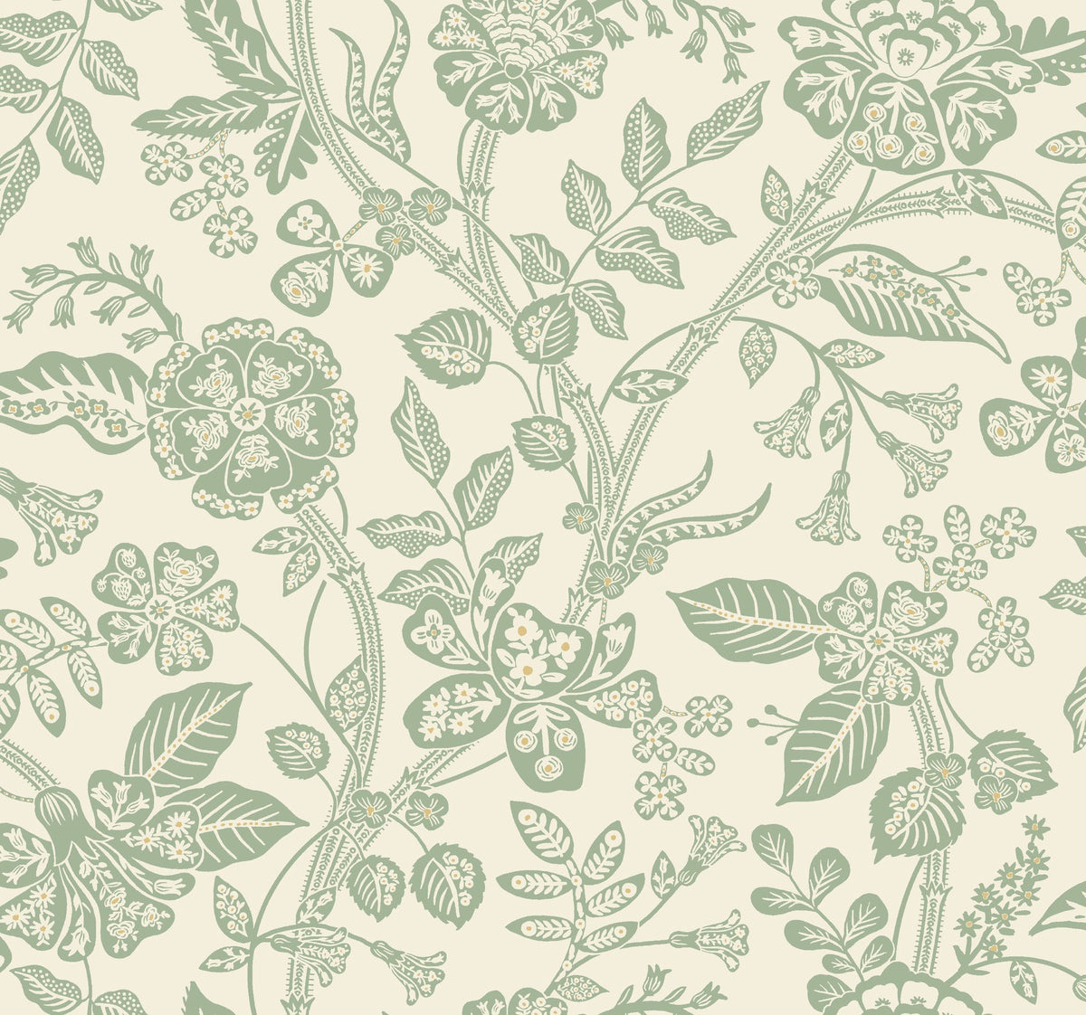 Rifle Paper Co. 4212-84399 Gracie Garden Sage & Cream Wallpaper
