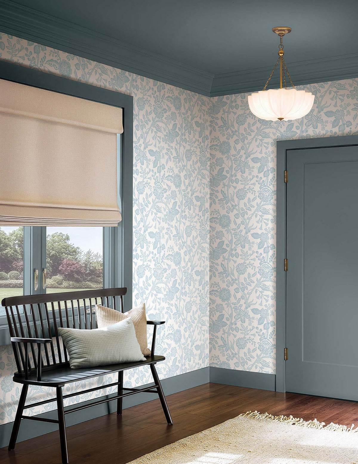 Rifle Paper Co. 4212-84401 Gracie Garden Blue & White Wallpaper