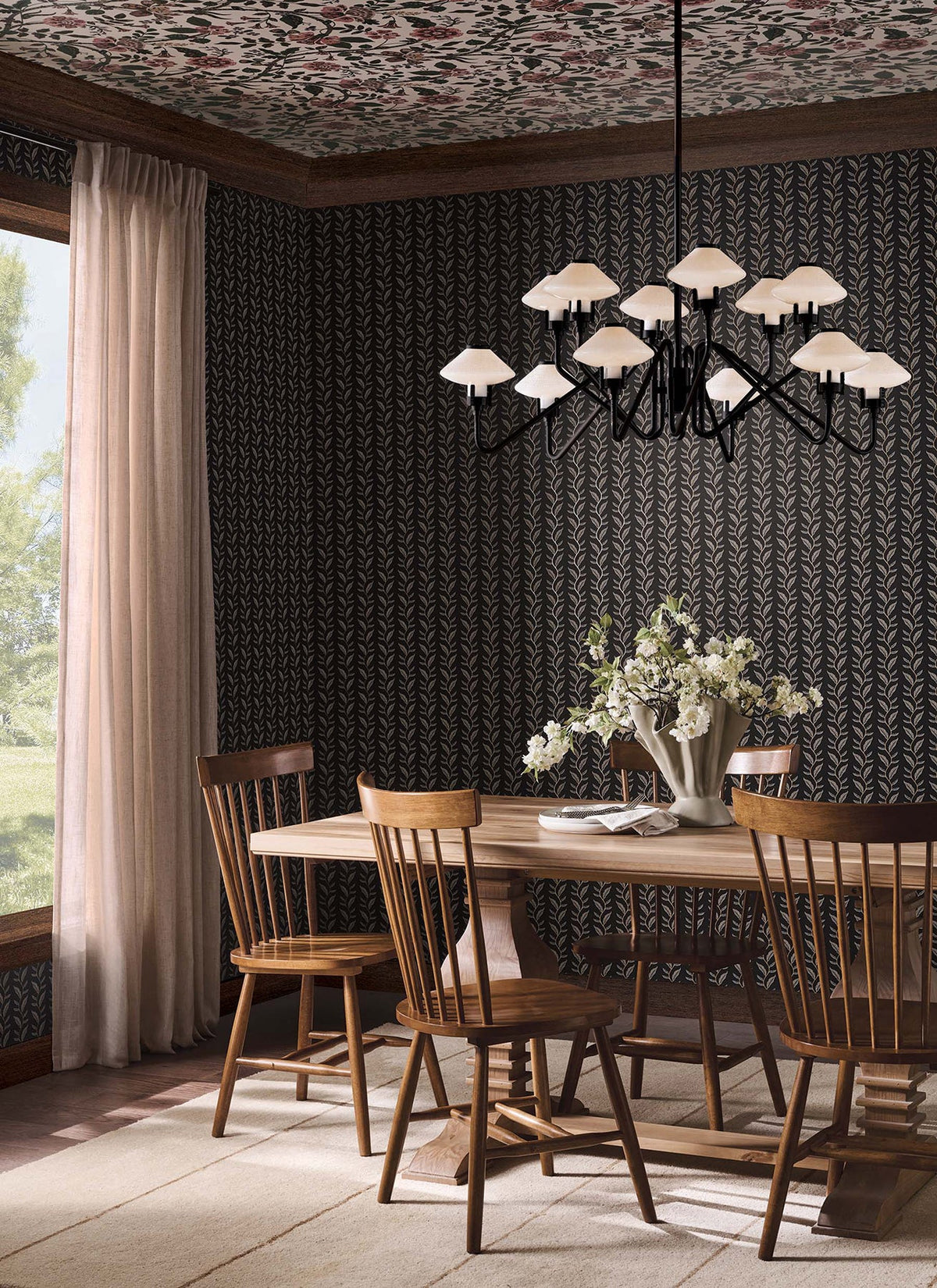 Rifle Paper Co. 4212-84408 Seagrass Black Wallpaper