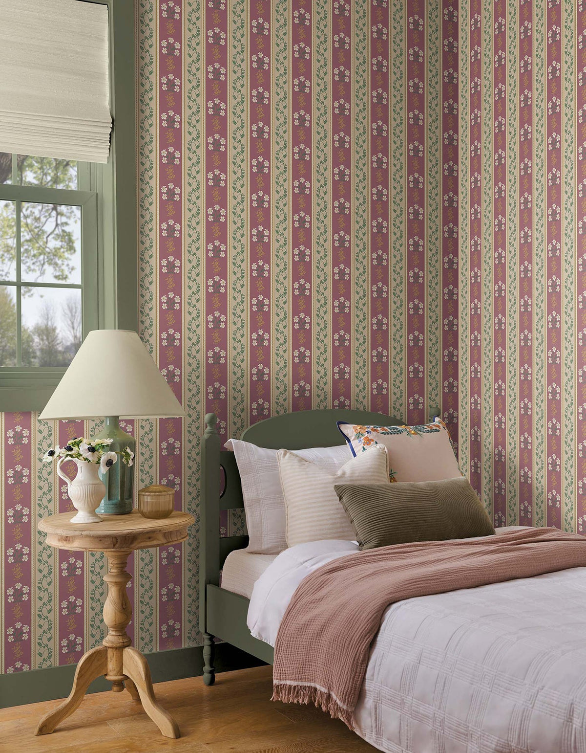 Rifle Paper Co. 4212-84419 Portico Burgundy Wallpaper