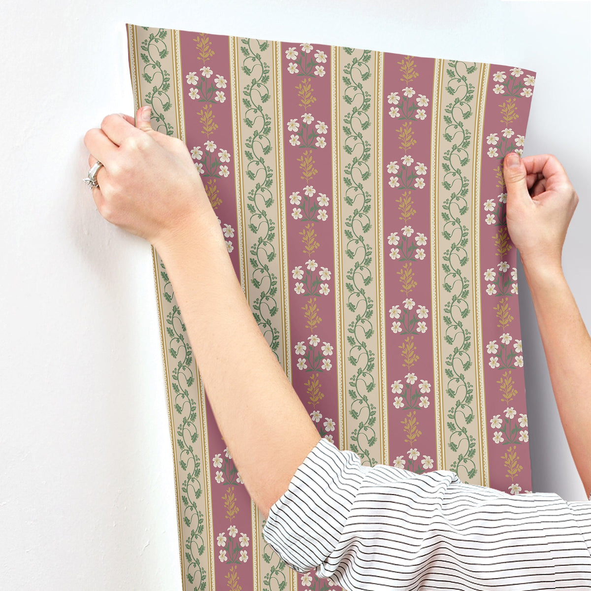 Rifle Paper Co. 4212-84419 Portico Burgundy Wallpaper