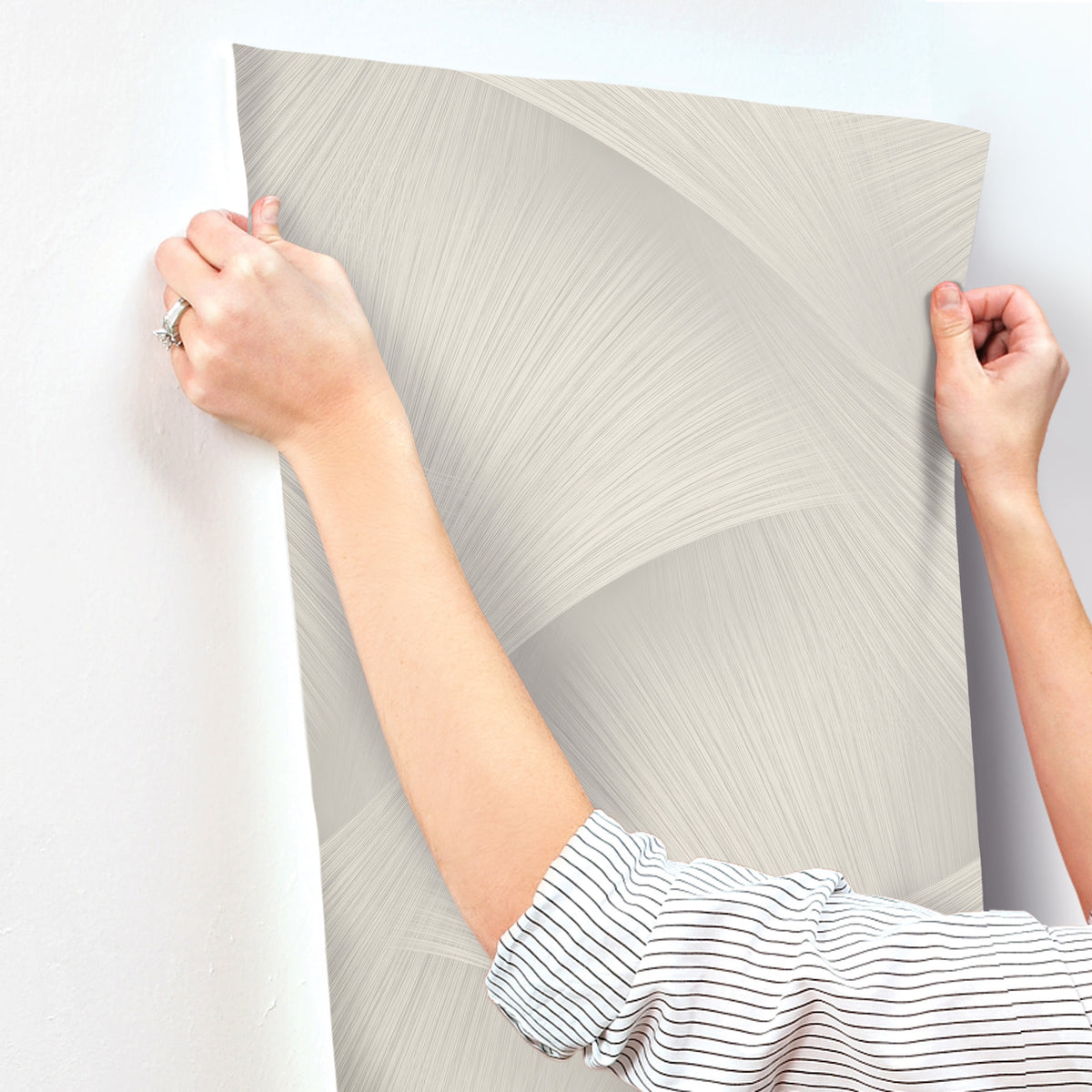 York Wallcoverings Etched Reeds Light Grey Abstract Wallpape