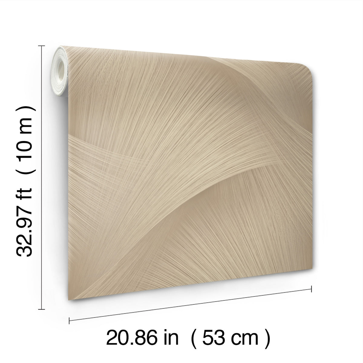 York Wallcoverings Etched Reeds Light Brown Abstract Wallpap