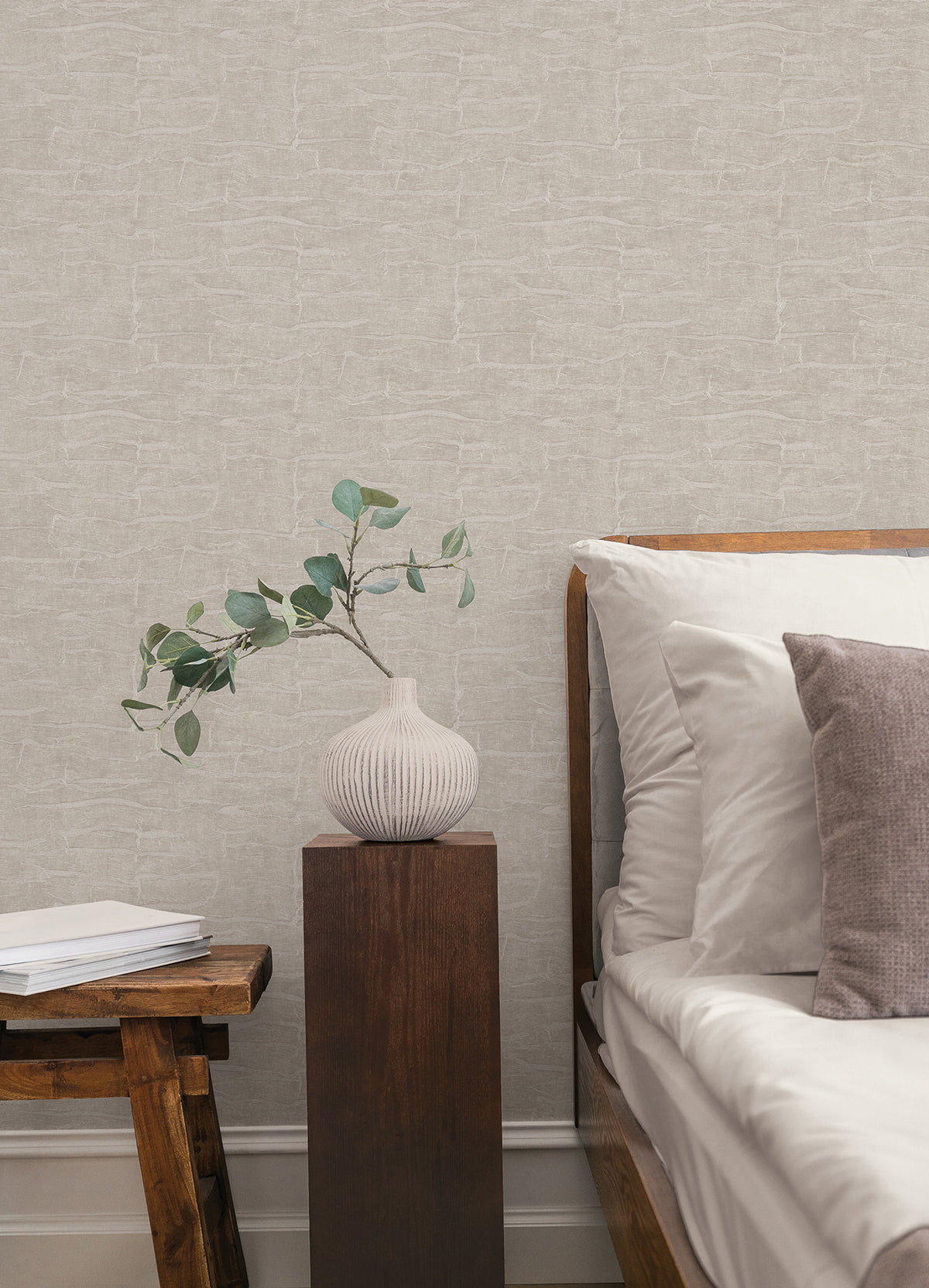 York Wallcoverings Sculpted Burlap Taupe Textured Wallpaper