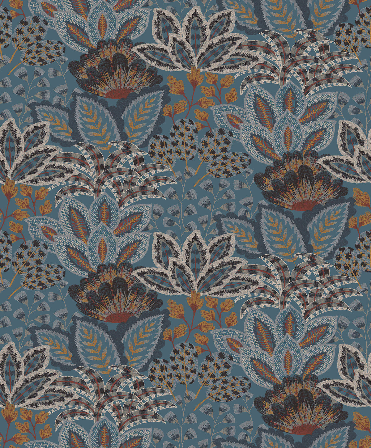 York Wallcoverings Catherine Blue Botanical Wallpaper 4228-8