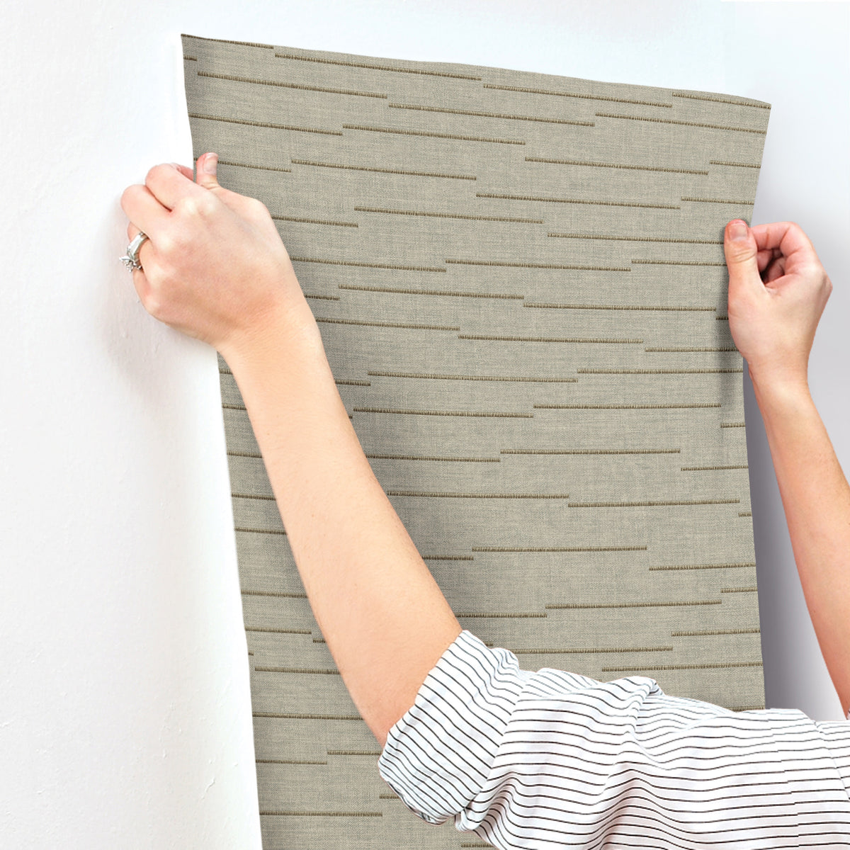 York Wallcoverings Latitude Neutral Striated Wallpaper 4228-