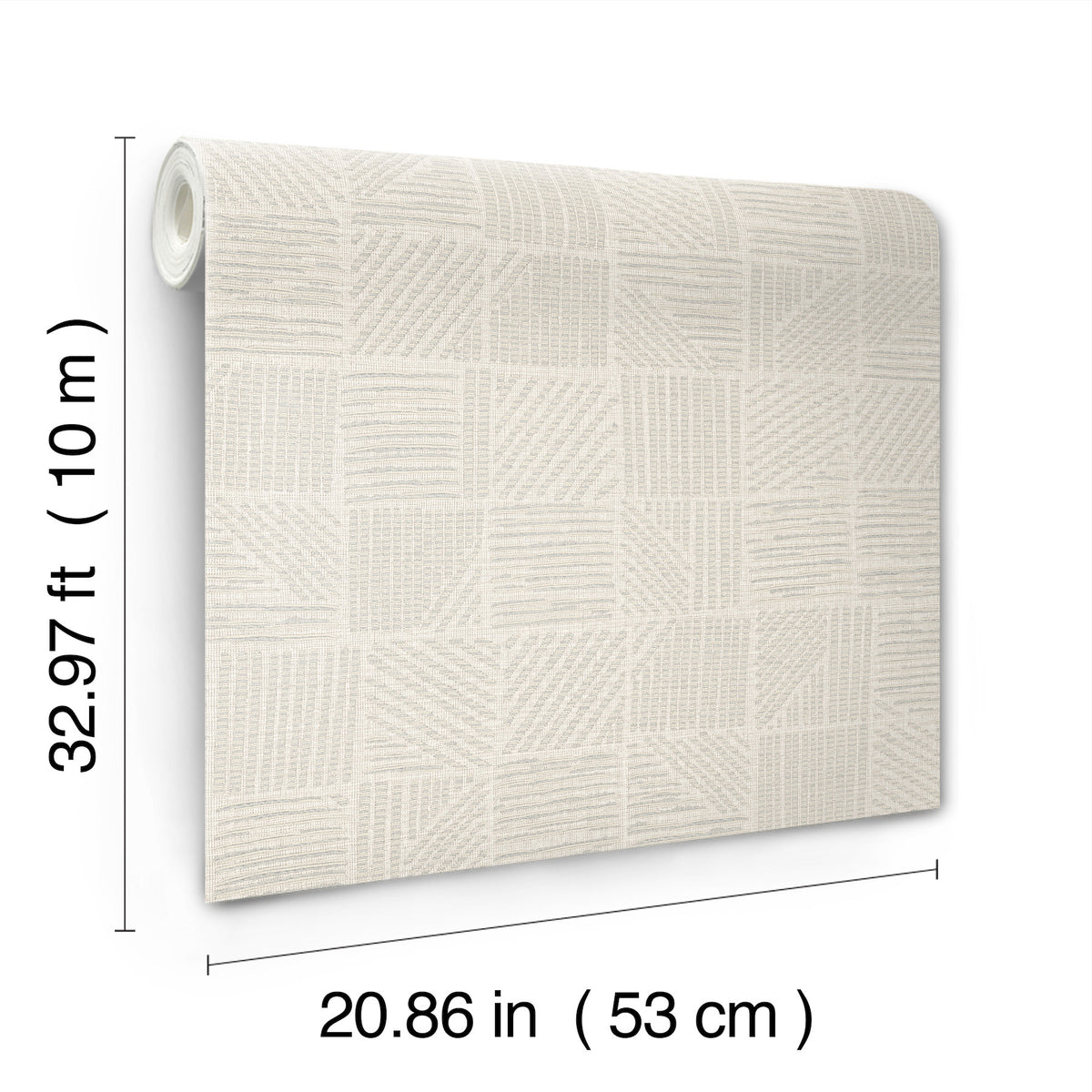 York Wallcoverings Chiseled Patchwork Beige Faux Fabric Wall