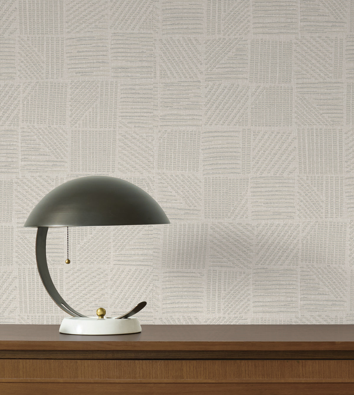York Wallcoverings Chiseled Patchwork Beige Faux Fabric Wall