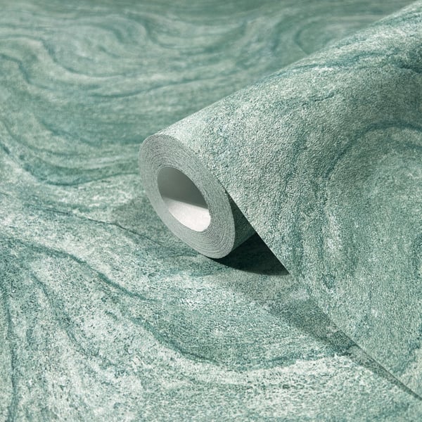 Galerie 45759 Green Marble optic - Eade's Wallpaper
