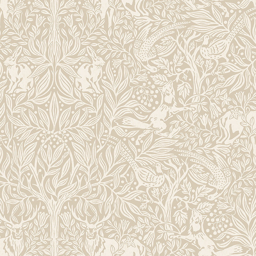 Schumacher 4824 UNDER THE ELDER TREE in STONE Wallpaper - CR